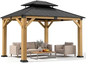 10x12FT Hardtop Wood Gazebo