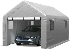 10x20FT Enclosed Carport with Roll-up Windows