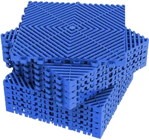 12-Pc Interlocking Deck Tiles 12" x 12", Blue