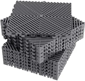 12-Pc Interlocking Deck Tiles 12" x 12", Grey