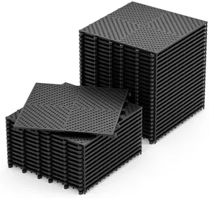 36-Pc Interlocking Deck Tiles 11.8" x 11.8", Black
