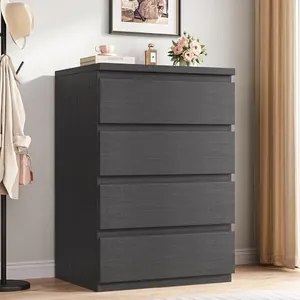 4 Drawer Dresser for Bedroom, Black