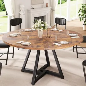 51" Round Pedestal Dining Table for 4-8