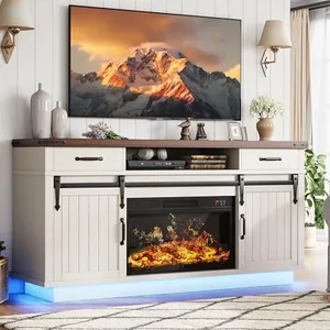 58" Farmhouse Electric Fireplace TV Stand for TVs up to 65"