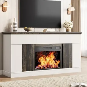 58" Fireplace TV Stand with 23" Electric Fireplace