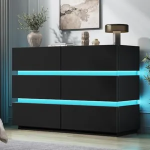 6 Drawer Dresser with LED Lights