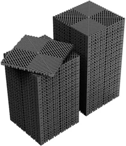 60-Pc Interlocking Deck Tiles 12" x 12", Black