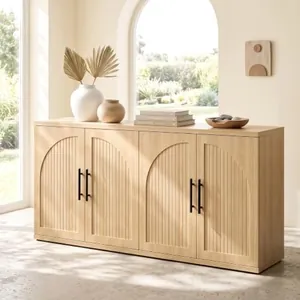 63" Fluted Sideboard Buffet, Oak