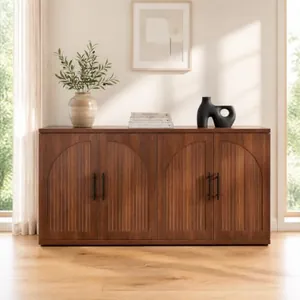 63" Fluted Sideboard Buffet, Walnut