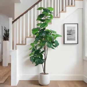 6FT Artificial Fiddle Leaf Tree with White Planter