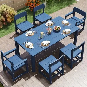 7-Piece HIPS Patio Dining Set, Blue