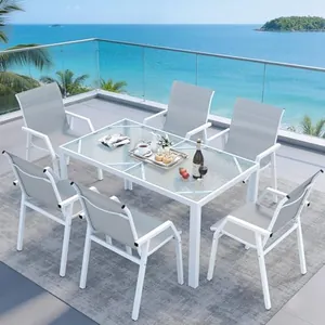 7-Piece Patio Dining Set for 6 with 59" Table