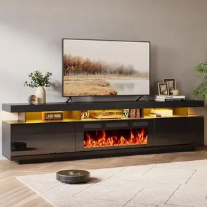 80" Floating Fireplace TV Stand