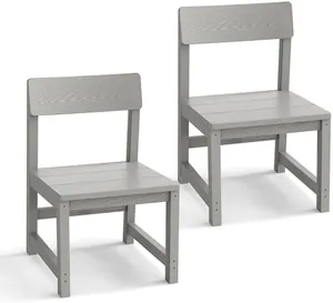 Armless Patio Dining Chair Set of 2, Grey