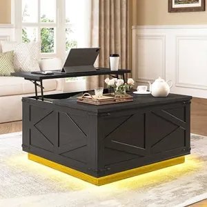 Farmhouse Lift Top Coffee Table, Black