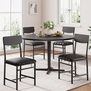 Industrial Dining Chairs Set of 4, Black
