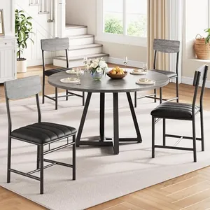 Industrial Dining Chairs Set of 4, Gray