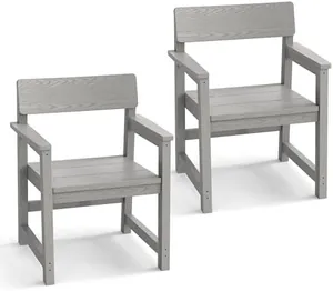 Patio Dining Chair Set of 2 Outdoor HIPS Patio Chair All Weat…