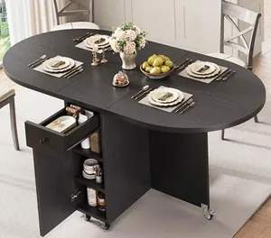 Round Folding Dining Table for 6