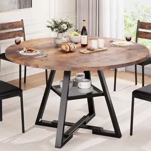 Round Pedestal Dining Table for 4, Vintage