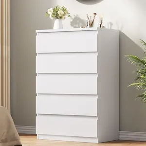 White 5 Drawer Dresser for Bedroom